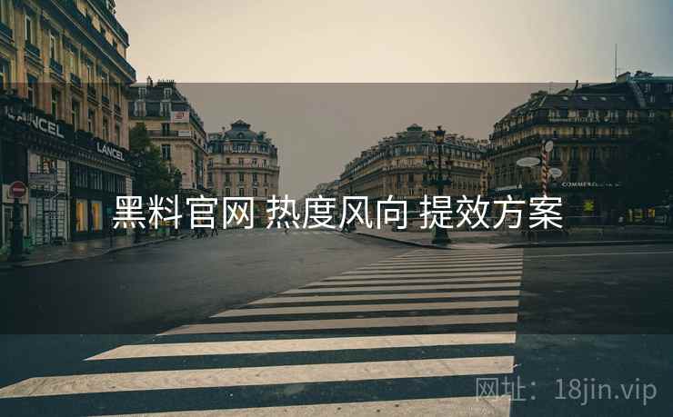 黑料官网 热度风向 提效方案