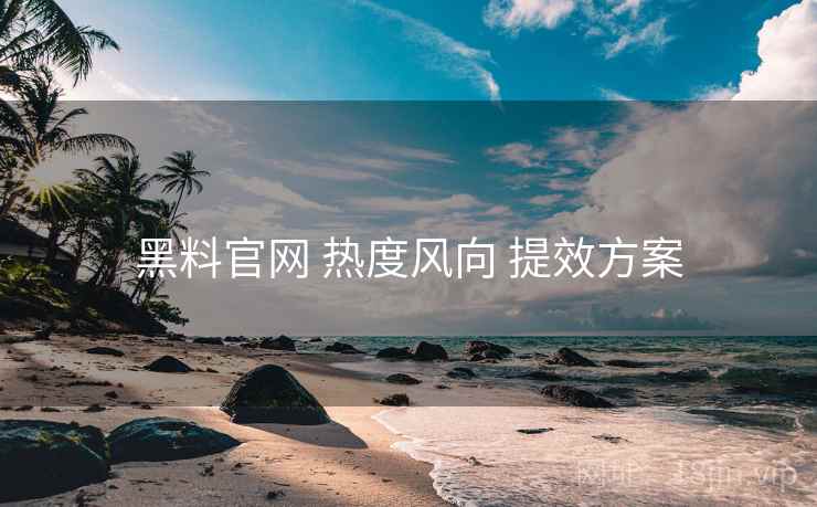 黑料官网 热度风向 提效方案