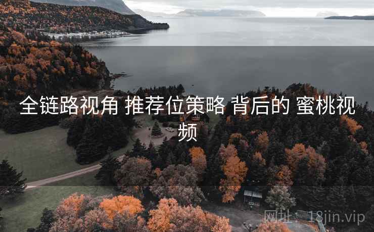 全链路视角 推荐位策略 背后的 蜜桃视频